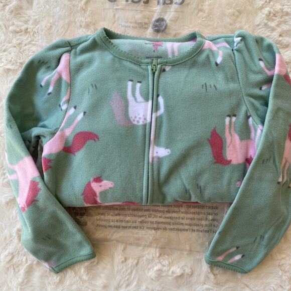 Simple Joys by Carter's Girls 2-Pack Loose-Fit Fleece Footed Pajamas Size 4 - Picture 4 of 10